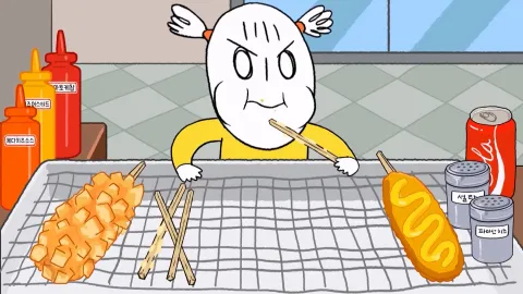 1화  야외에서 먹는 신라면 애니먹방 외