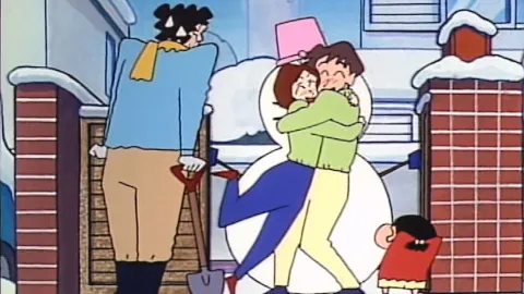 마당에 얼음집을 만들어요