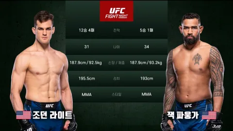 조던 라이트 vs 잭 파웅가 [UFC FIGHT NIGHT]