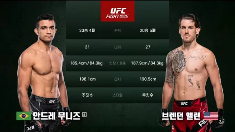 안드레 무니즈 vs 브렌던 앨런 [UFC FIGHT NIGHT]