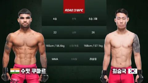 수밋 쿠마르 vs 최승국 [ROAD TO UFC]