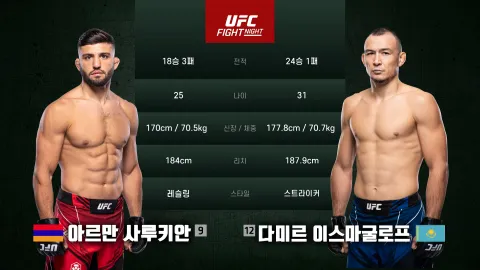 아르만 사루키안 vs 다미르 이스마굴로프 [UFC FIGHT NIGHT] 하이라이트
