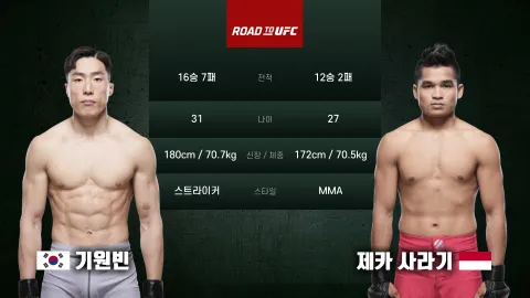 기원빈 vs 제카사라기 [ROAD TO UFC] 하이라이트